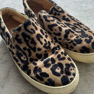 Leopard print pony hair Steve Madden slip on sneakers. So comfortable!